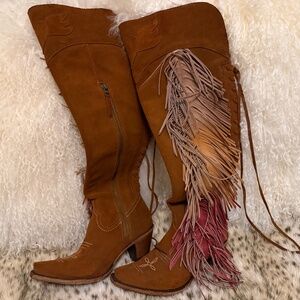 Size 7.5 Junk Gypsy Lane Spirit Animal above the knee leather boots